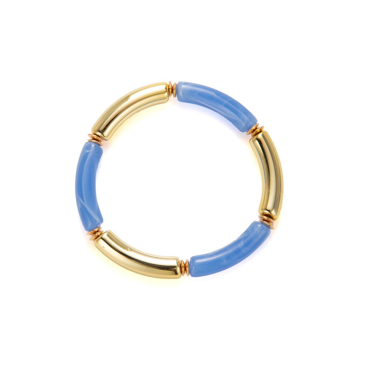 Wholesale Tube Beads Elastic Bracelet Acrylic Double Color Bracelet